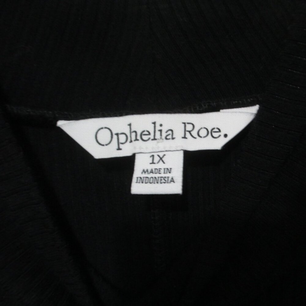 NWT Ophelia Roe Black Ribbed Long Sleeve Dress Size 1X - Picture 6 of 8